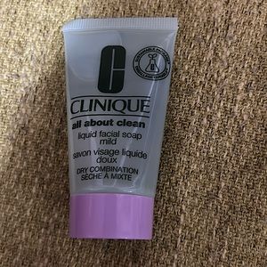 Face wash, brand- Clinique, liquid facial soap mild